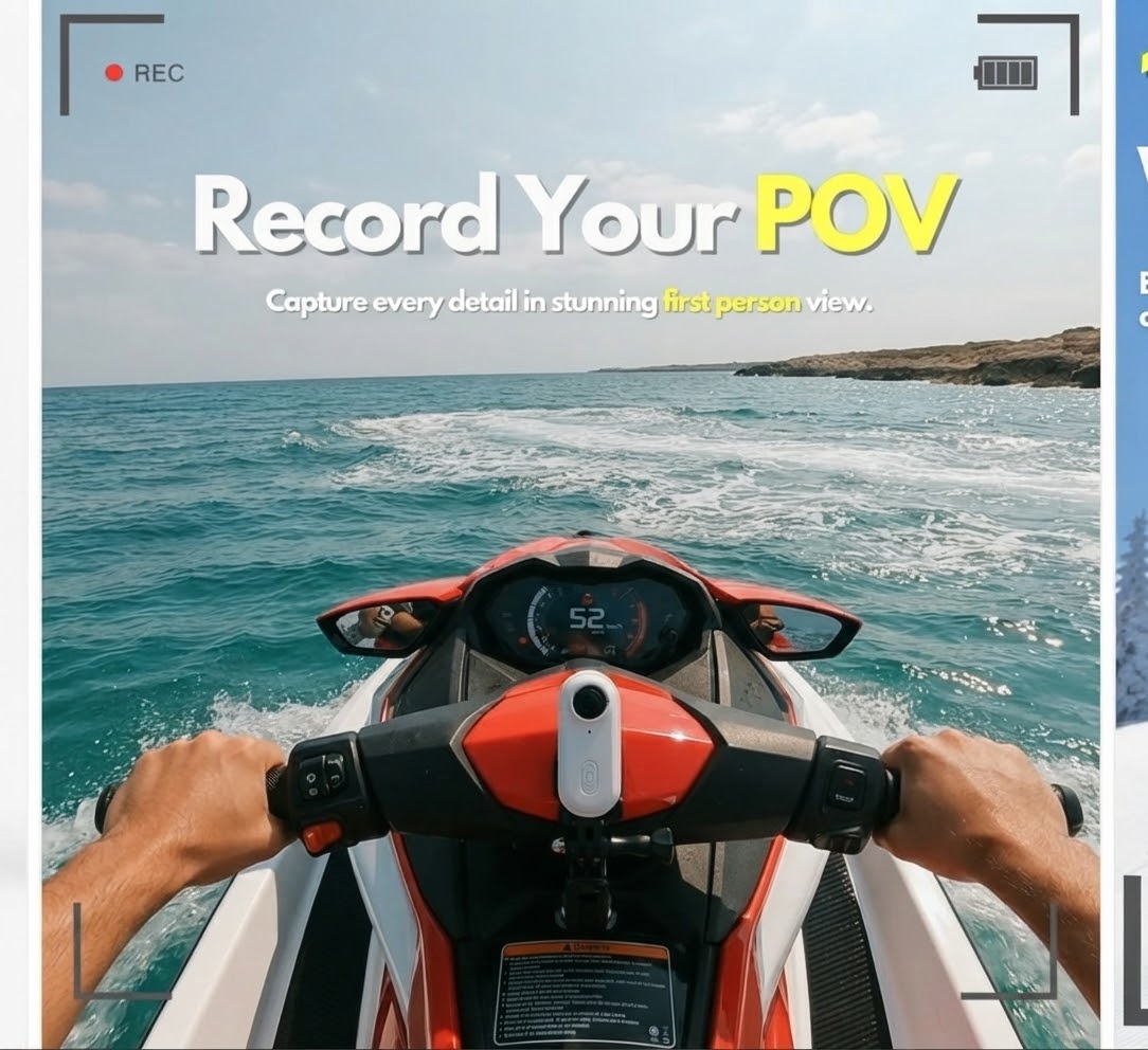 Record Your POV - jet ski action shot